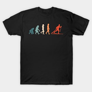 Funny Cross Country Shirts Evolution Ski T-Shirt